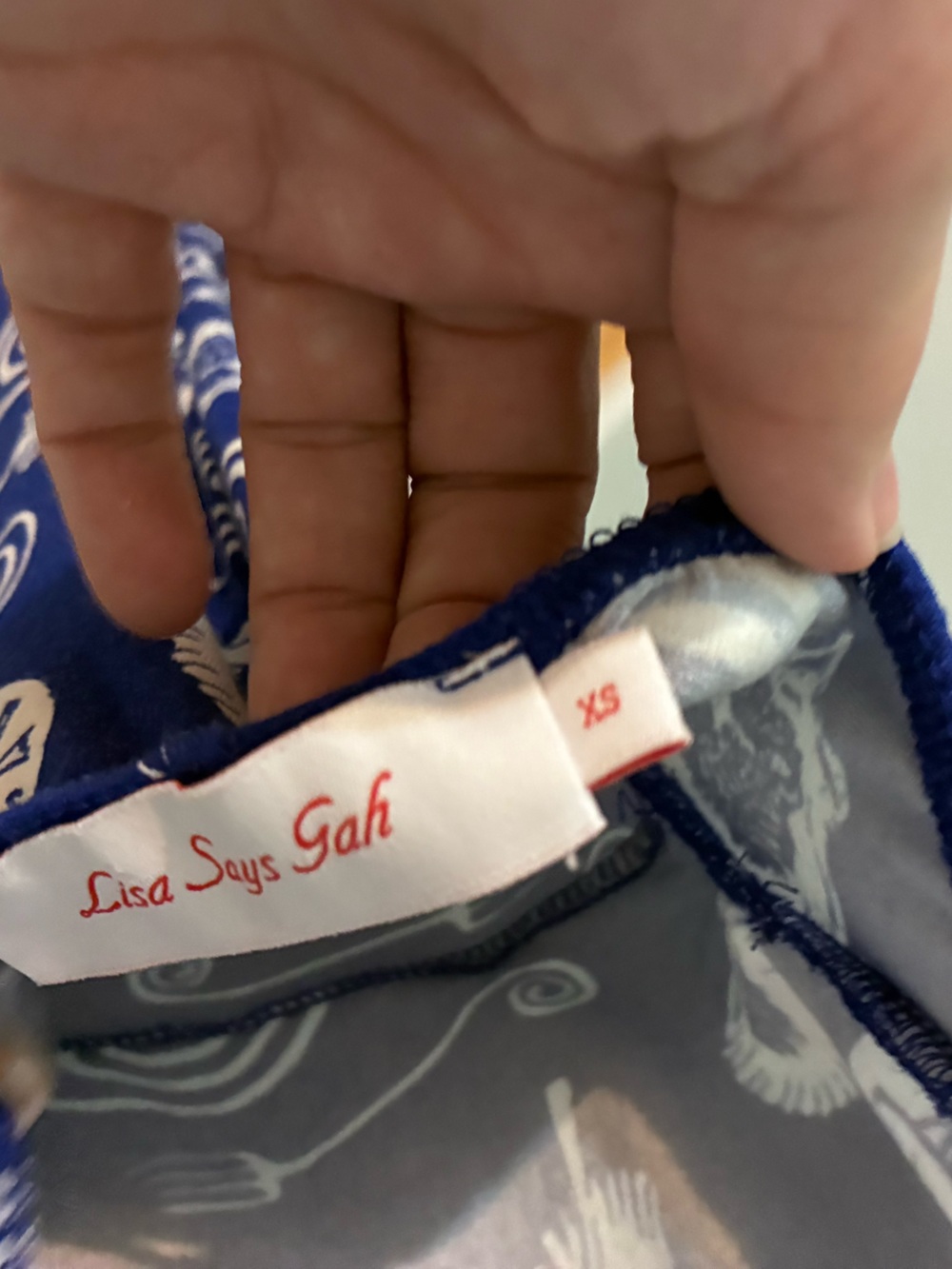 Lisa Says Gah Royal Blue and White Caviar Spiral Fork Halter Maxi Dress NWT - Picture 6 of 6